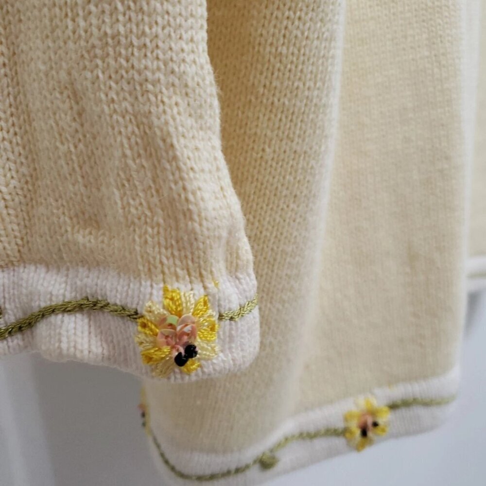 Storybook Knits Buzzin For Sun Button Spring Summer Theme Cardigan Women's Sz 1X - Picture 5 of 8